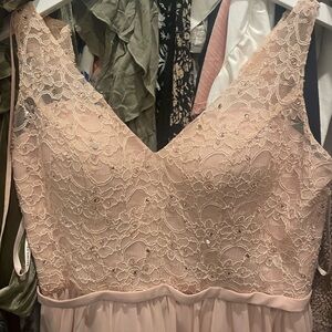 Morilee Beaded Bridesmaid dress in blush